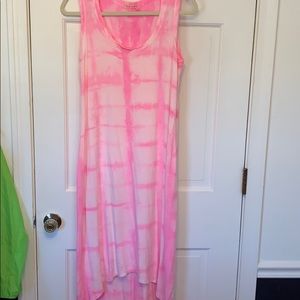Fresh produce hi low neon pink dress large